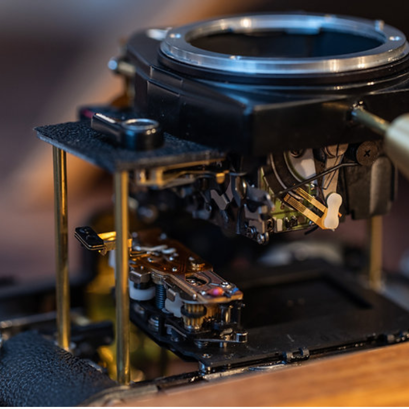 Disassembled Mechanical Film Camera Nikon EM