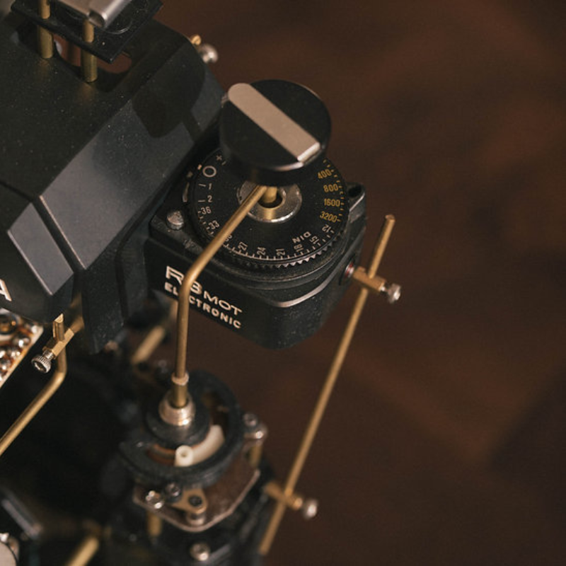 Disassembled Mechanical Film Camera Leica R3 ,Unique Handmade Camera Parts Sculpture,  Gift for Photographers