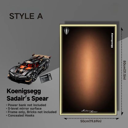 Wall Display Frame For Lego 42232 Technic Koenigsegg Sadair’s Spear
