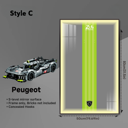 Wall Display frame for LEGO® TECHNIC PEUGEOT 9X8 24H Le Mans Hybrid Hypercar 42156