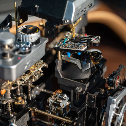 Disassembled Mechanical Film Camera, Deconstructed Minolta XE