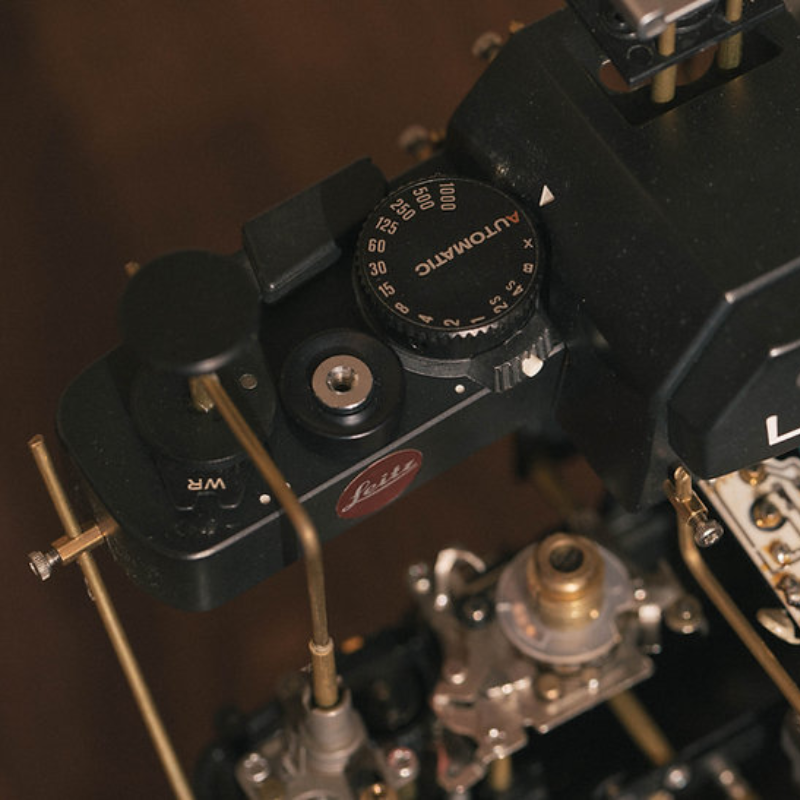 Disassembled Mechanical Film Camera Leica R3 ,Unique Handmade Camera Parts Sculpture,  Gift for Photographers