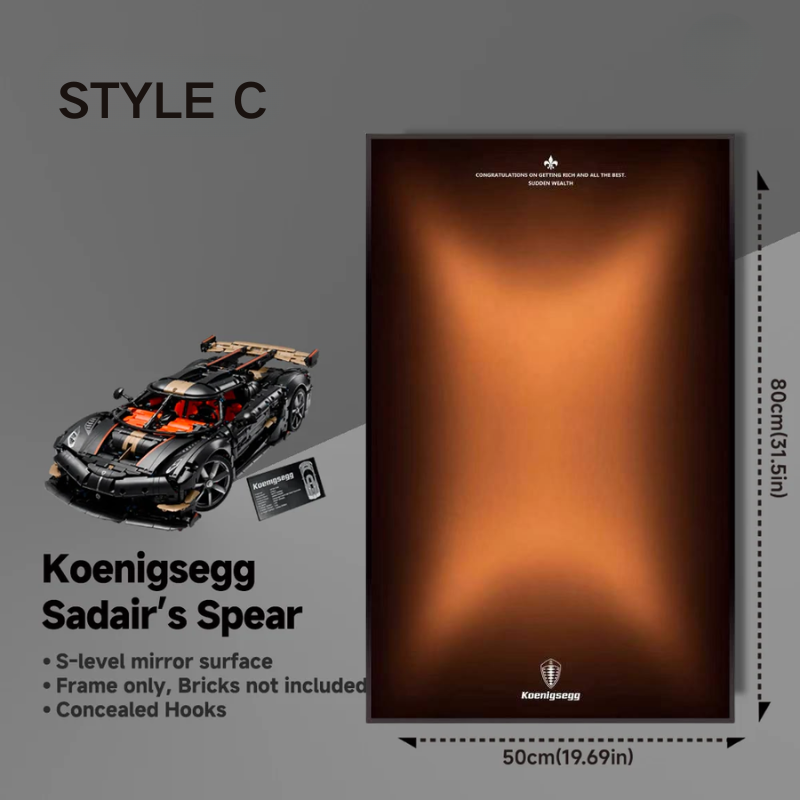 Wall Display Frame For Lego 42232 Technic Koenigsegg Sadair’s Spear