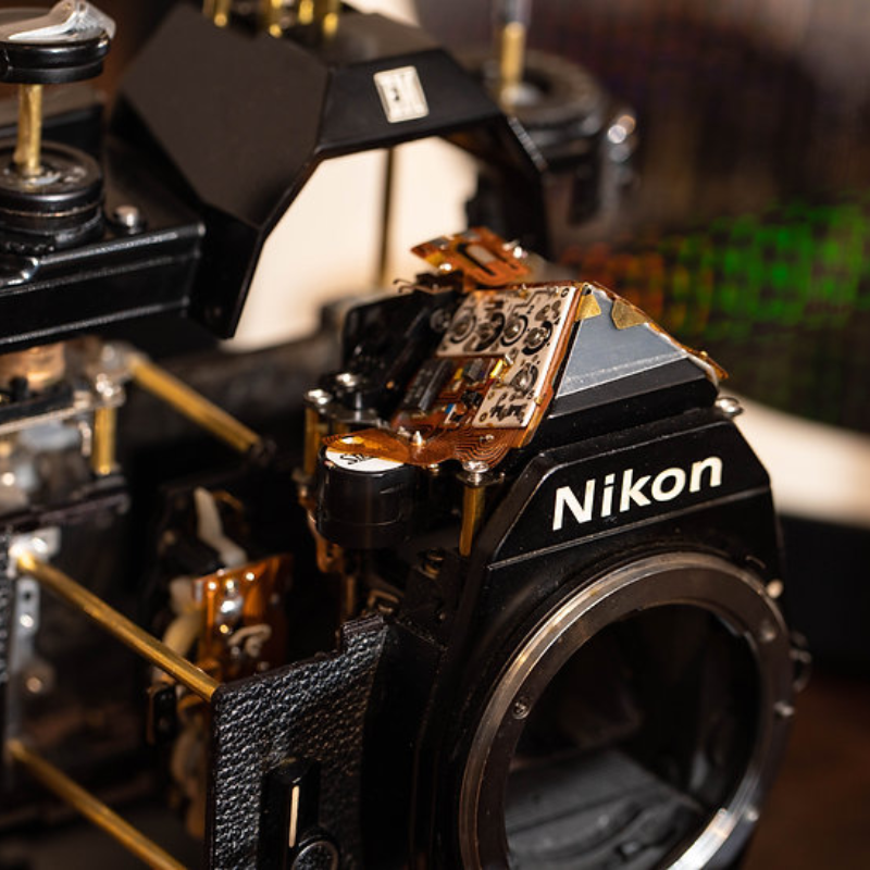 Disassembled Mechanical Film Camera Nikon EM