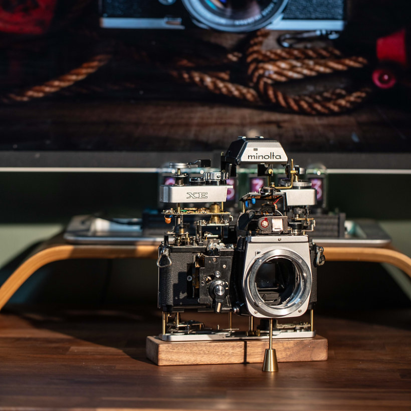 Disassembled Mechanical Film Camera, Deconstructed Minolta XE