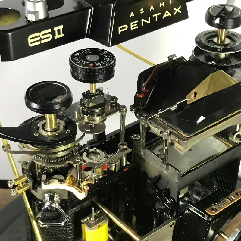 Disassembled Mechanical Film Camera, PENTAX ES Ⅱ with lens