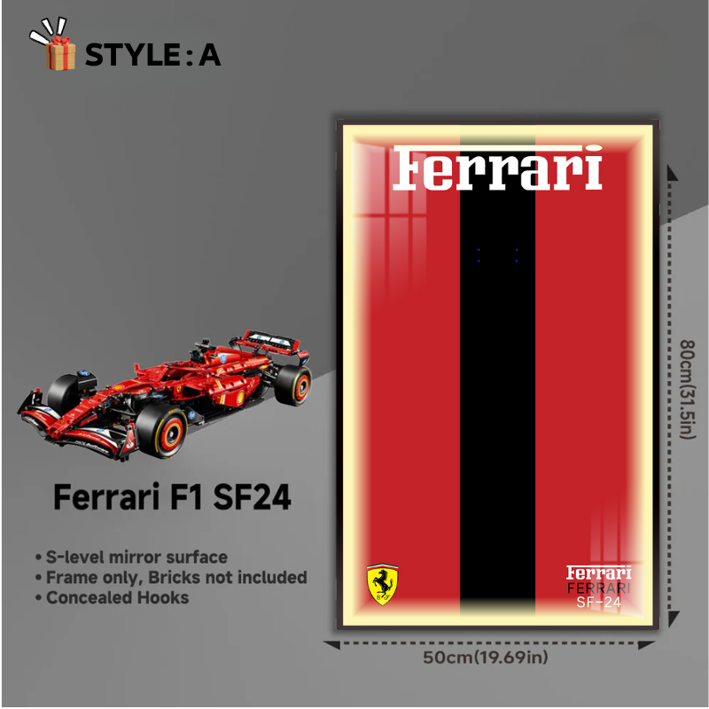 Wall Display Frame For LEGO® TECHNIC™ Ferrari F1 SF24 42207
