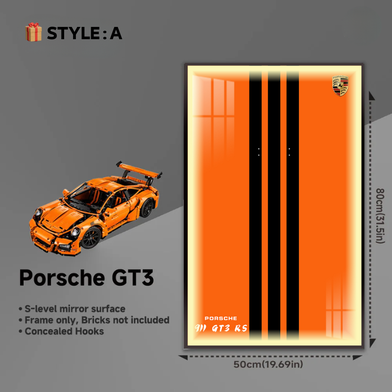 Wall Display Frame for LEGO® Technic F1 42056 Porsche 911 GT3 RS