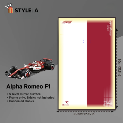 Wall Display frame for CaDA Alfa Romeo Formula 1 C64005W MOC Technical Car