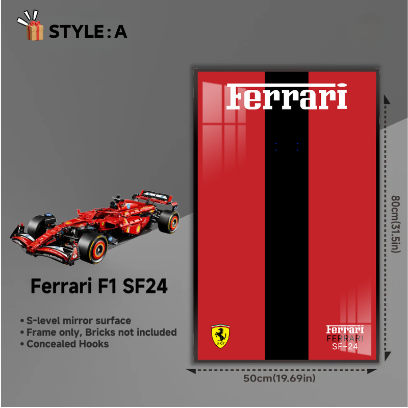 Wall Display Frame For LEGO® TECHNIC™ Ferrari F1 SF24 42207