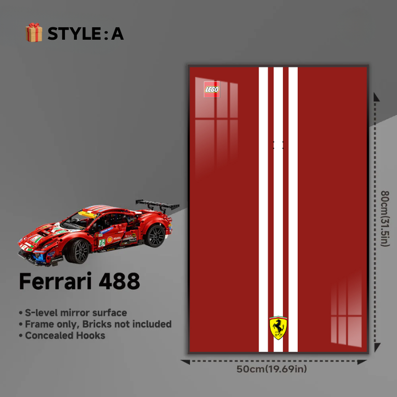 Wall Display Frame for LEGO® Technic F1  Ferrari 488 GTE ''AF Corse #51'' 42125