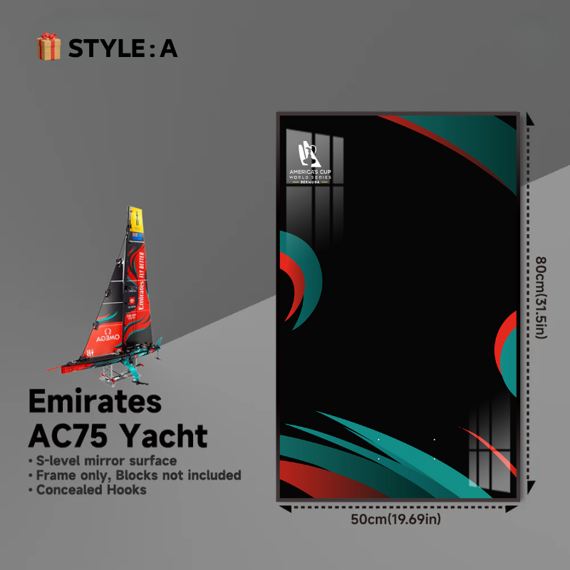 Wall Display frame for LEGO® TECHNIC™ Emirates Team New Zealand AC75 Yacht 42174