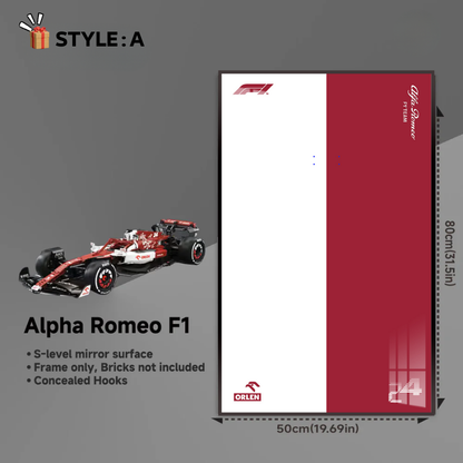 Wall Display frame for CaDA Alfa Romeo Formula 1 C64005W MOC Technical Car
