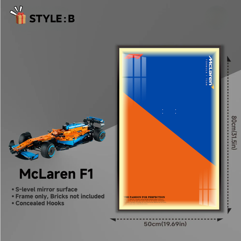 Wall Display Frame for LEGO® Technic McLaren MCL36 F1 Race Car 42141
