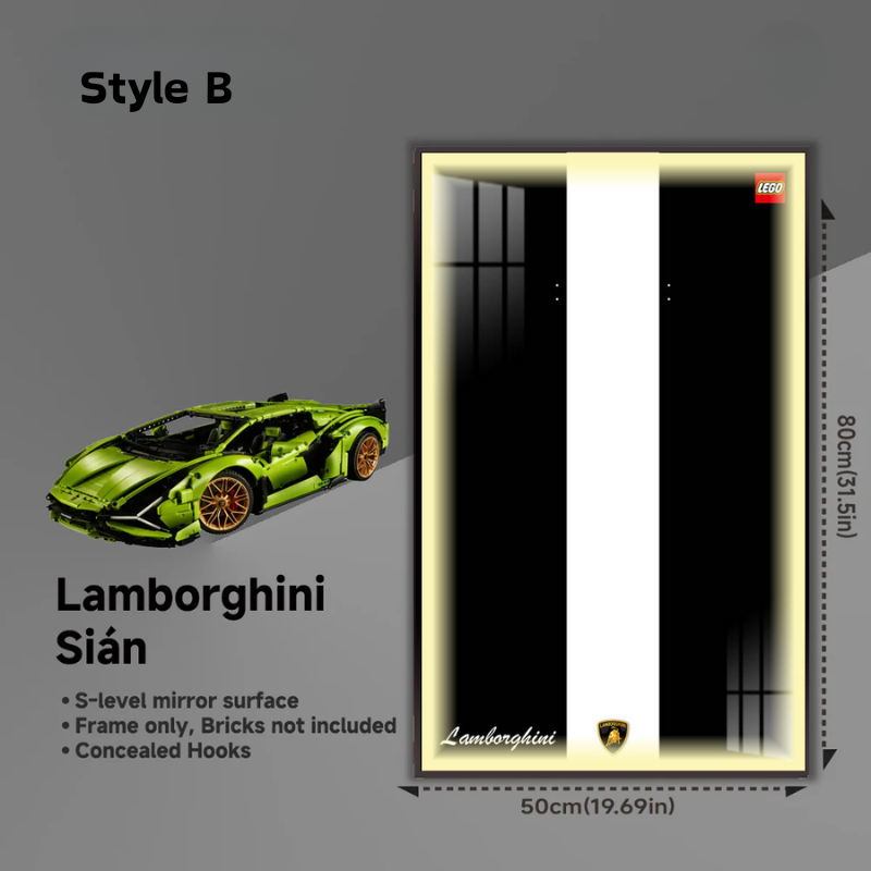 Wall Display Frame for LEGO® Technic F1 42115 Lamborghini Sián FKP 37