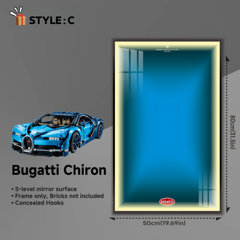Wall Display Frame for LEGO® Technic F1 42083 Bugatti Chiron