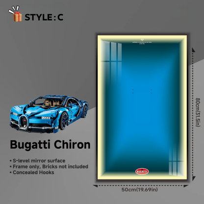 Wall Display Frame for LEGO® Technic F1 42083 Bugatti Chiron