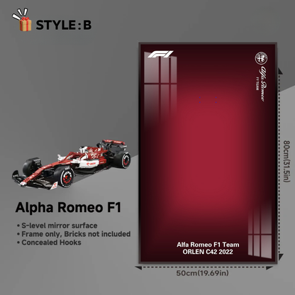 Wall Display frame for CaDA Alfa Romeo Formula 1 C64005W MOC Technical Car