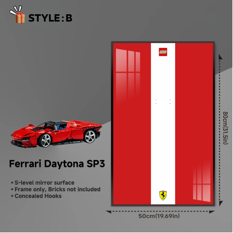 Wall Display Frame for LEGO® Technic F1 42143 Ferrari Daytona SP3