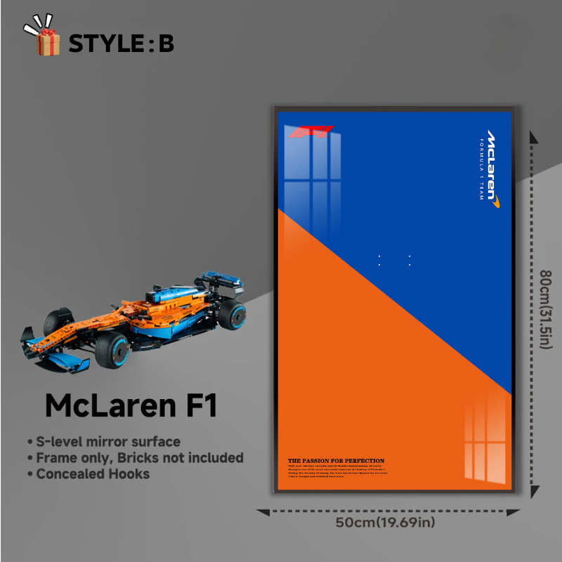 Wall Display Frame for LEGO® Technic McLaren MCL36 F1 Race Car 42141