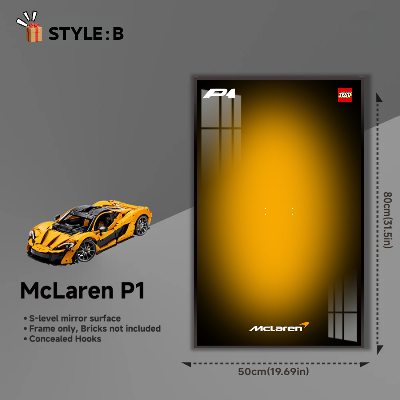 Wall Display Frame For LEGO® TECHNIC™ McLaren P1 42172