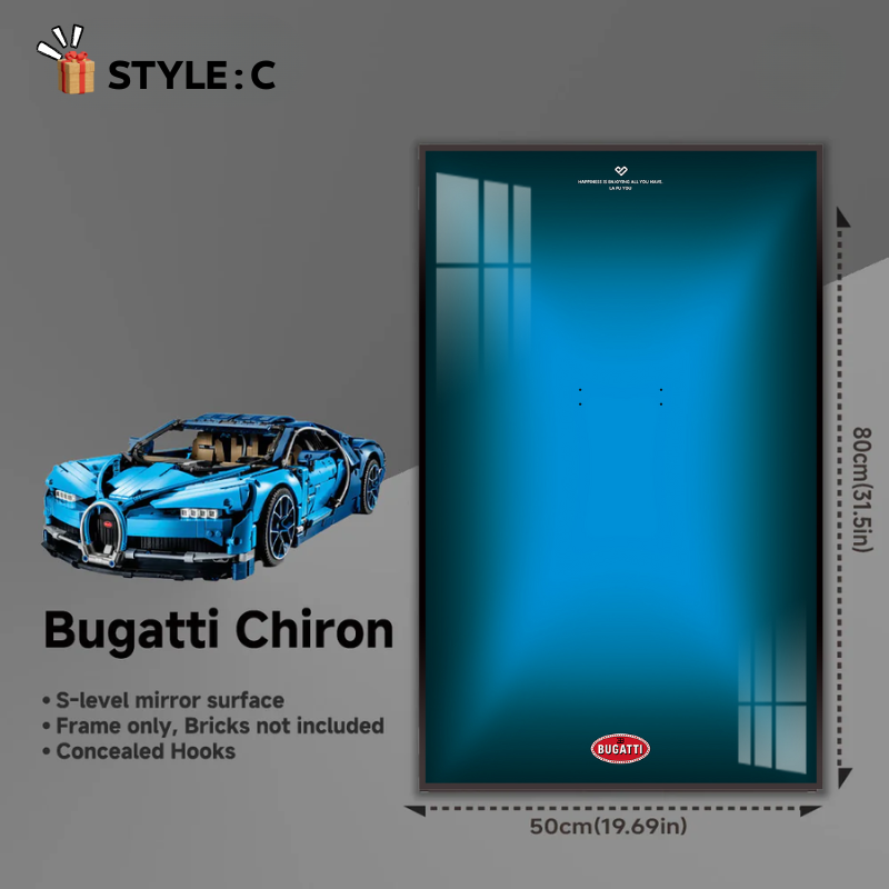 Wall Display Frame for LEGO® Technic F1 42083 Bugatti Chiron