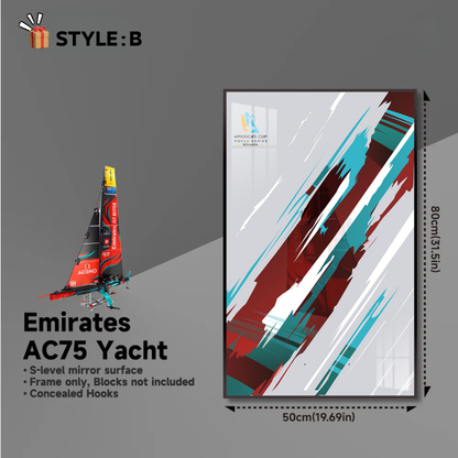 Wall Display frame for LEGO® TECHNIC™ Emirates Team New Zealand AC75 Yacht 42174