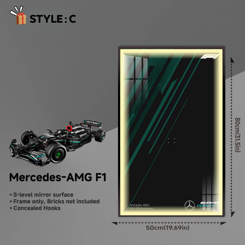 Wall Display Frame for LEGO® Technic F1 42171 Mercedes-AMG F1