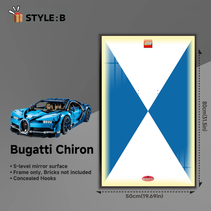 Wall Display Frame for LEGO® Technic F1 42083 Bugatti Chiron