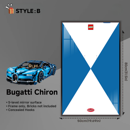 Wall Display Frame for LEGO® Technic F1 42083 Bugatti Chiron