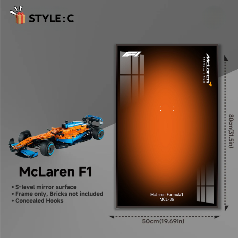 Wall Display Frame for LEGO® Technic McLaren MCL36 F1 Race Car 42141