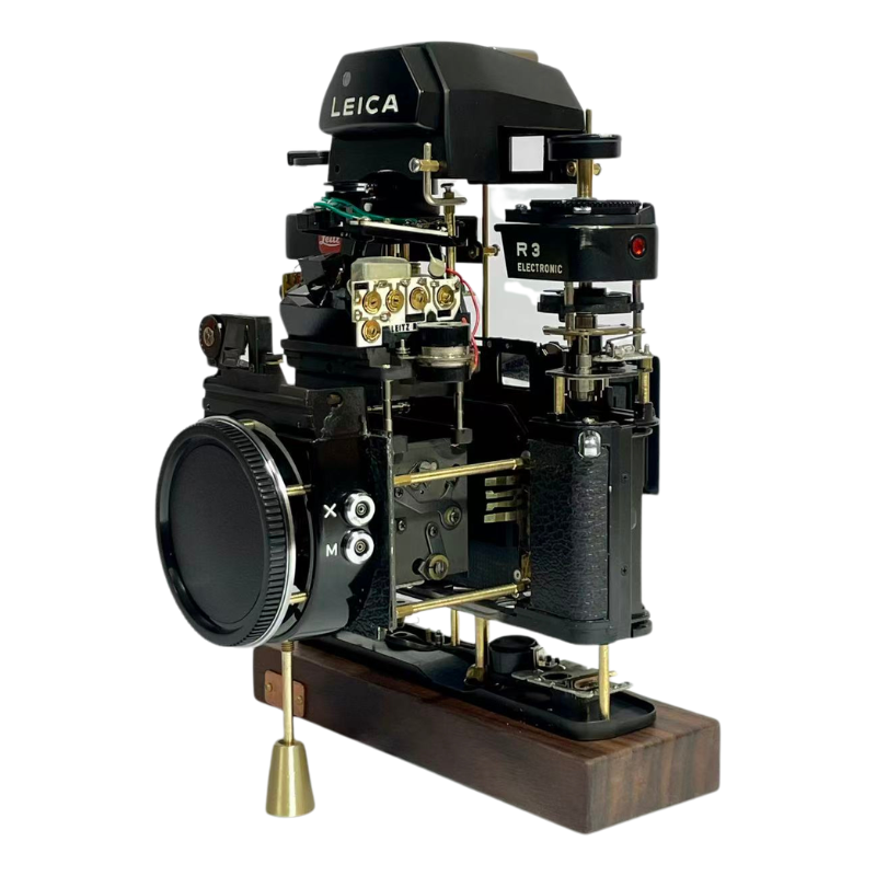 Disassembled Mechanical Film Camera Leica R3 ,Unique Handmade Camera Parts Sculpture,  Gift for Photographers