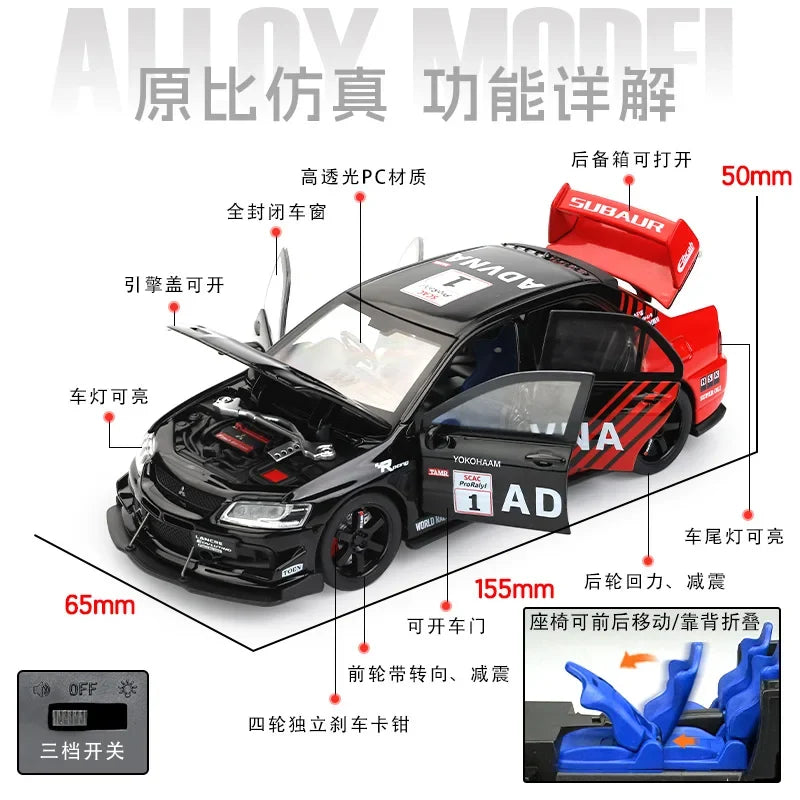1:32 Mitsubishi Lancer Evolution EVO Track Painted