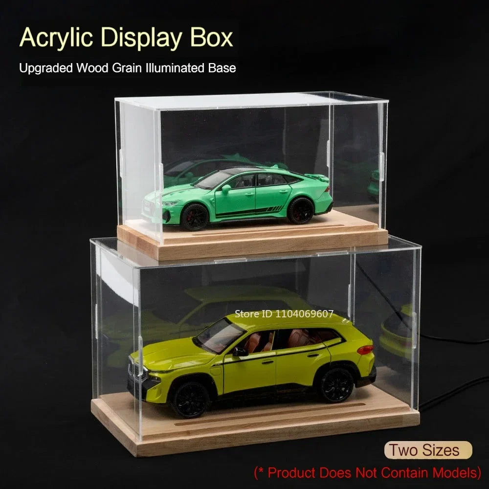 1:9 / 1:24 / 1:32 Acrylic Display Case with LED & Wooden Base