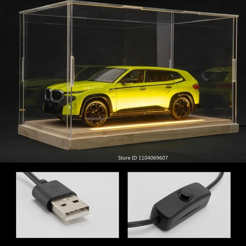 1:9 / 1:24 / 1:32 Acrylic Display Case with LED & Wooden Base