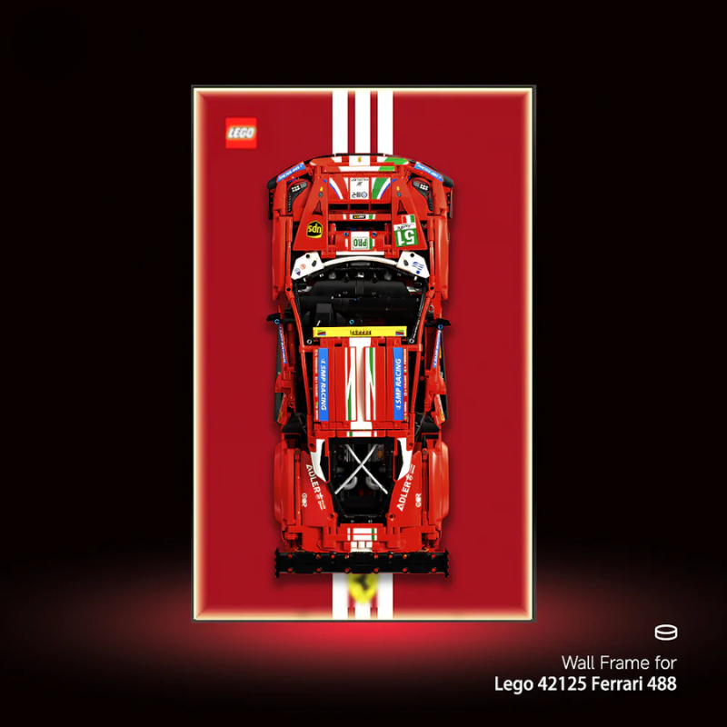 Wall Display Frame for LEGO® Technic F1  Ferrari 488 GTE ''AF Corse #51'' 42125