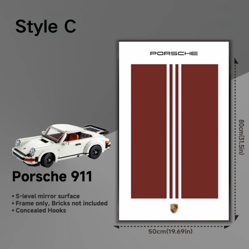 Wall Display Frame for LEGO® ICONS Porsche 911 10295