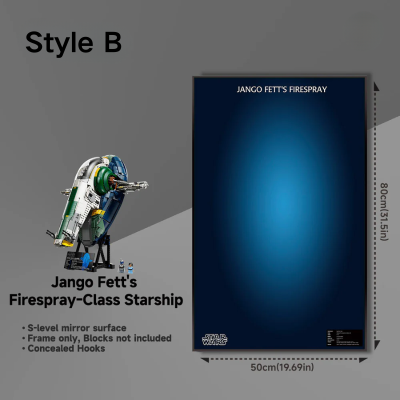Wall Display frame for LEGO® STAR WARS™ 75409 Jango Fett's Firespray-Class Starship LEGO Gift