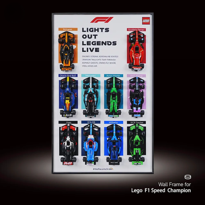 Wall Display frame for LEGO™ F1 Speed Champions 10-Race Car