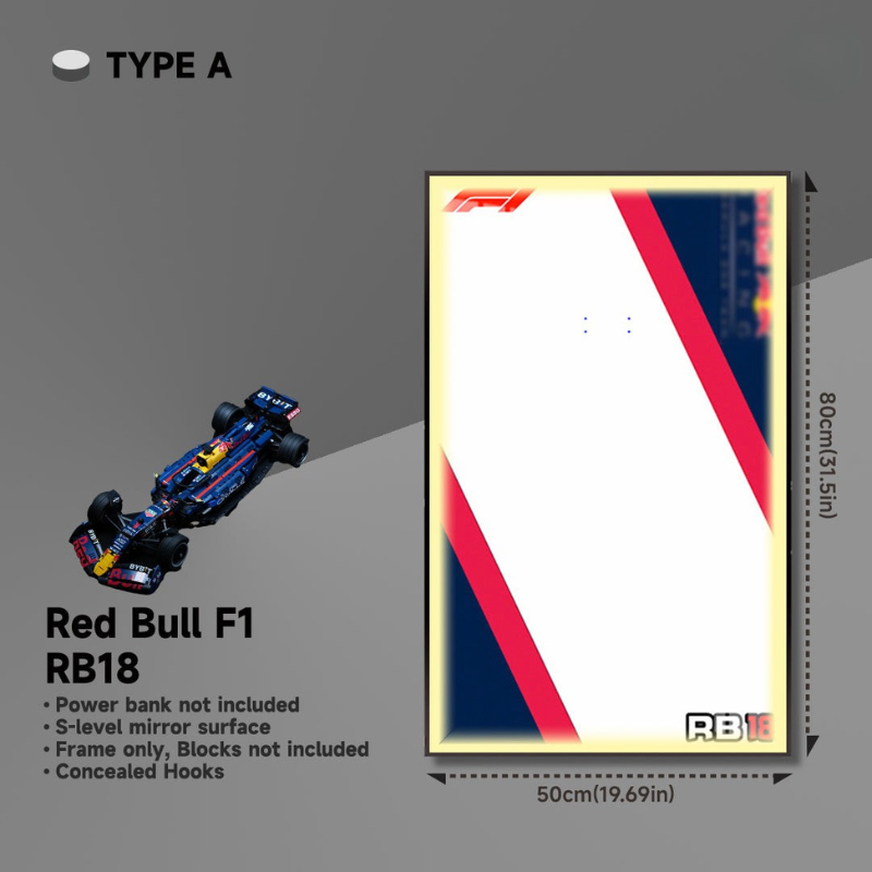 Wall Display Frame for F1 Red Bull RB18 Moc