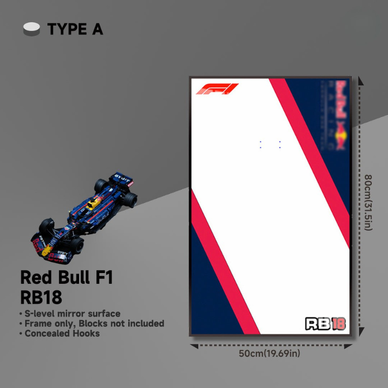Wall Display Frame for F1 Red Bull RB18 Moc