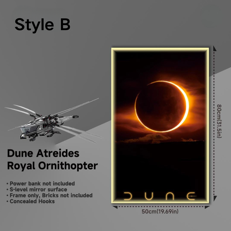 Wall Display Frame for LEGO® ICONS Dune Atreides Royal Ornithopter 10327