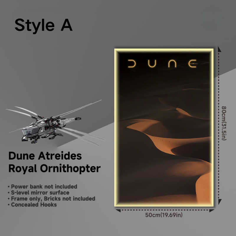 Wall Display Frame for LEGO® ICONS Dune Atreides Royal Ornithopter 10327