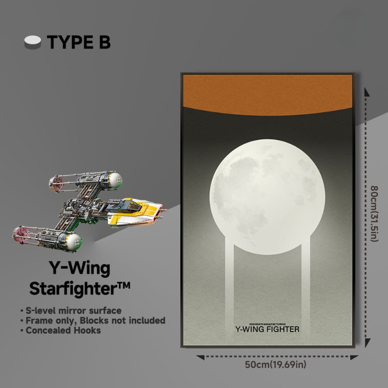 Wall Display Frame for LEGO® Star Wars 75181 Y-Wing Starfighter™