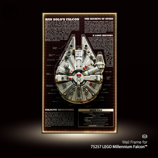 Wall Display frame for LEGO® STAR WARS™ 75257 Millennium Falcon