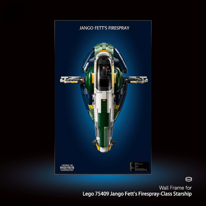 Wall Display frame for LEGO® STAR WARS™ 75409 Jango Fett's Firespray-Class Starship LEGO Gift