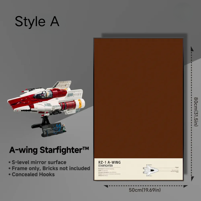 Wall Display frame for LEGO® STAR WARS™ 75275 A-wing Starfighter™