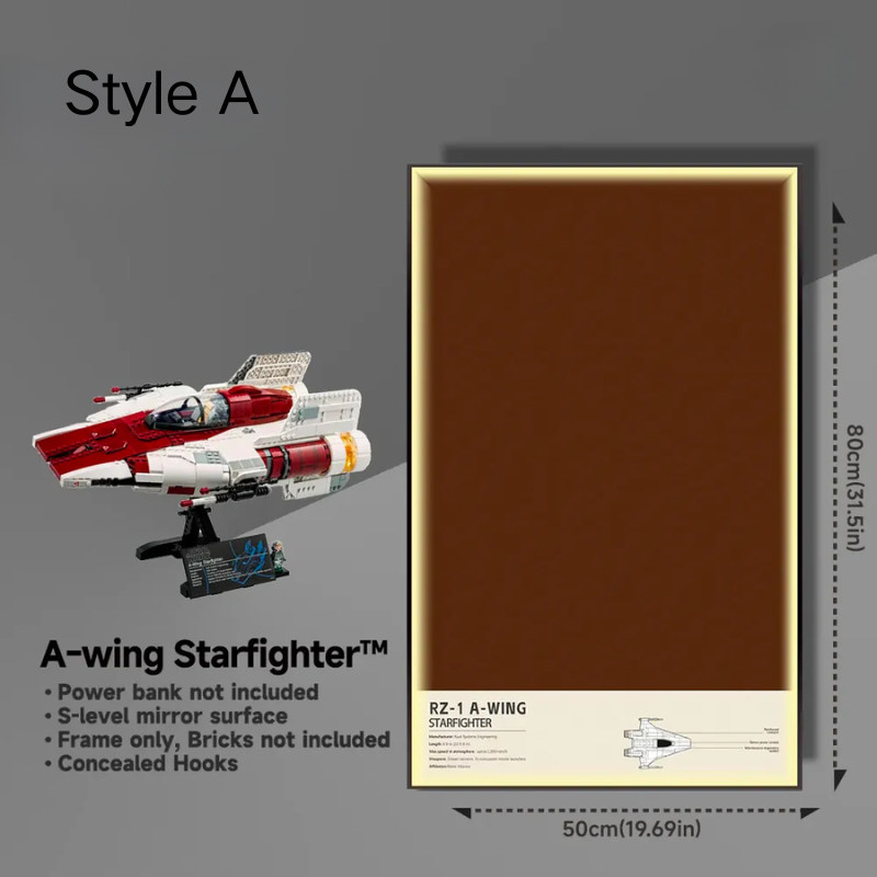 Wall Display frame for LEGO® STAR WARS™ 75275 A-wing Starfighter™