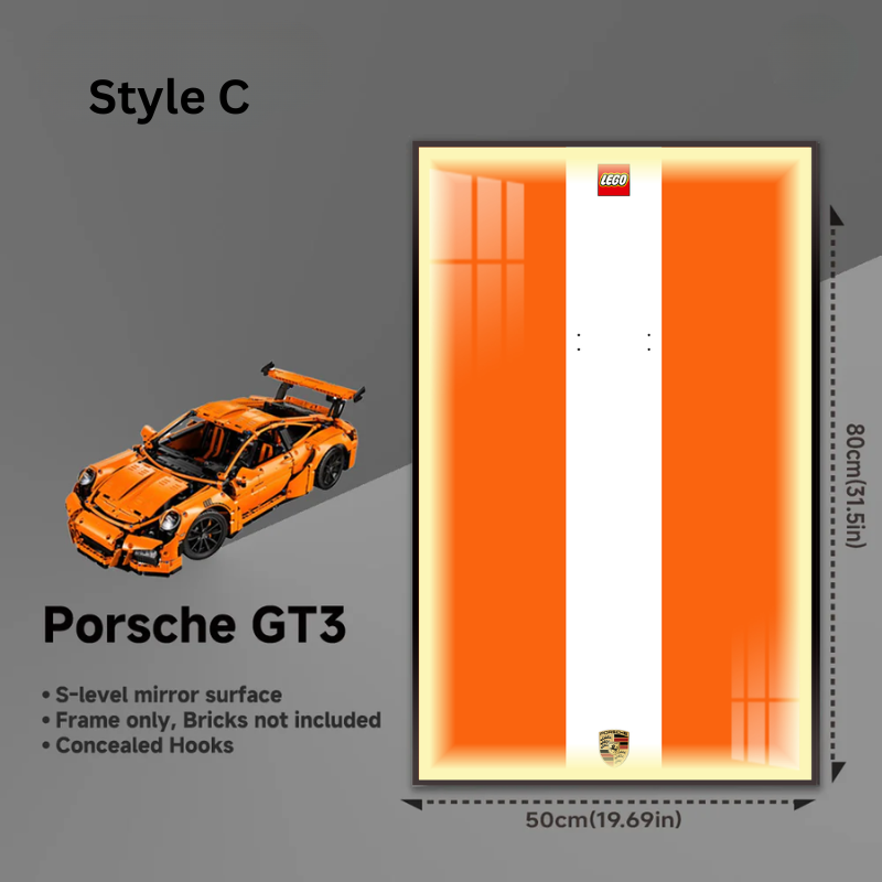 Wall Display Frame for LEGO® Technic F1 42056 Porsche 911 GT3 RS