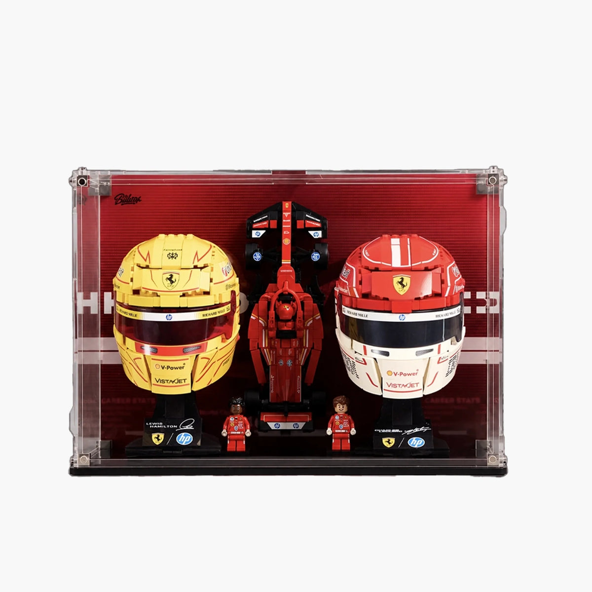 Premium Wall Mount Display Case For LEGO F1 helmets